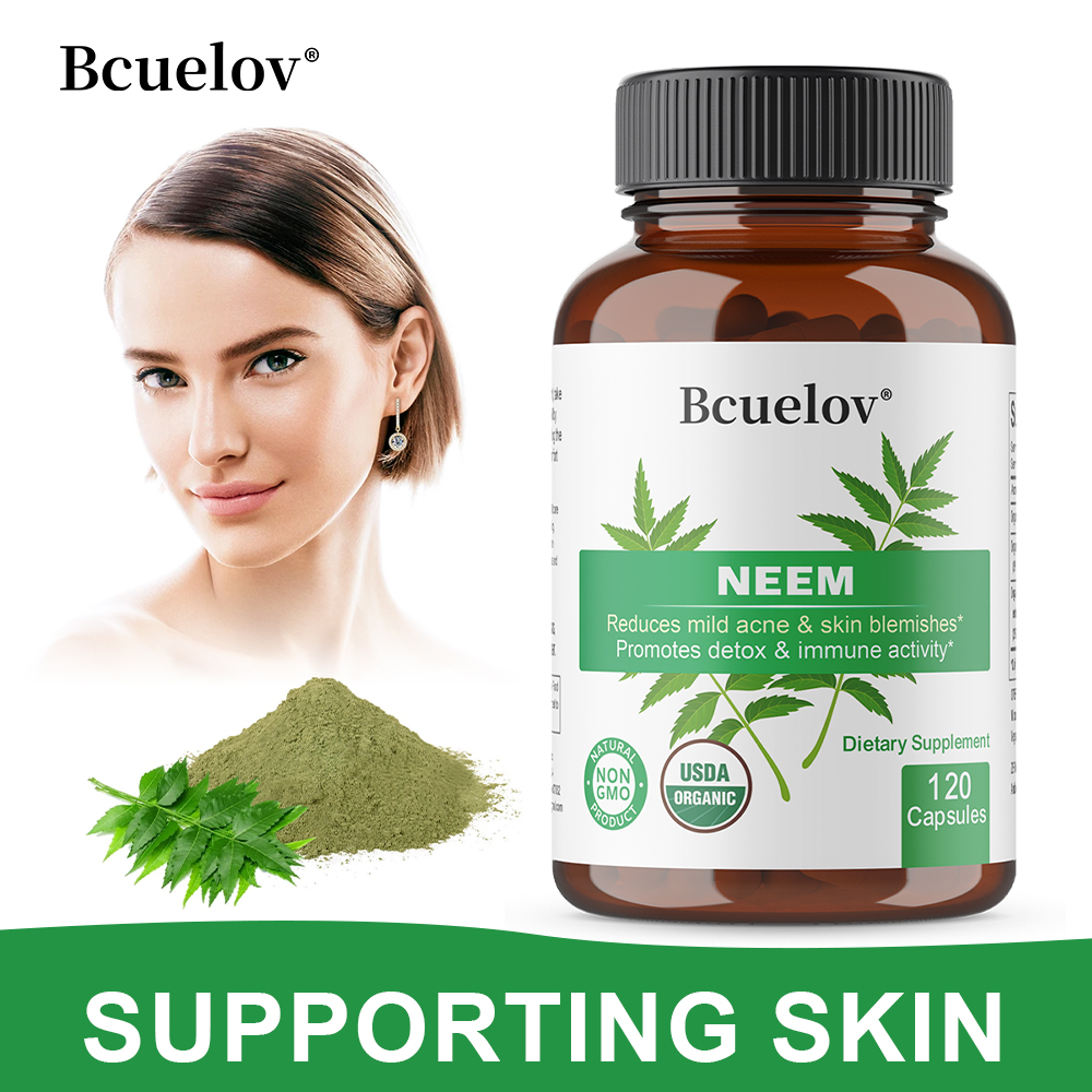 Herbal Wellness For You - Cápsulas de Hoja de Neem Orgánica,