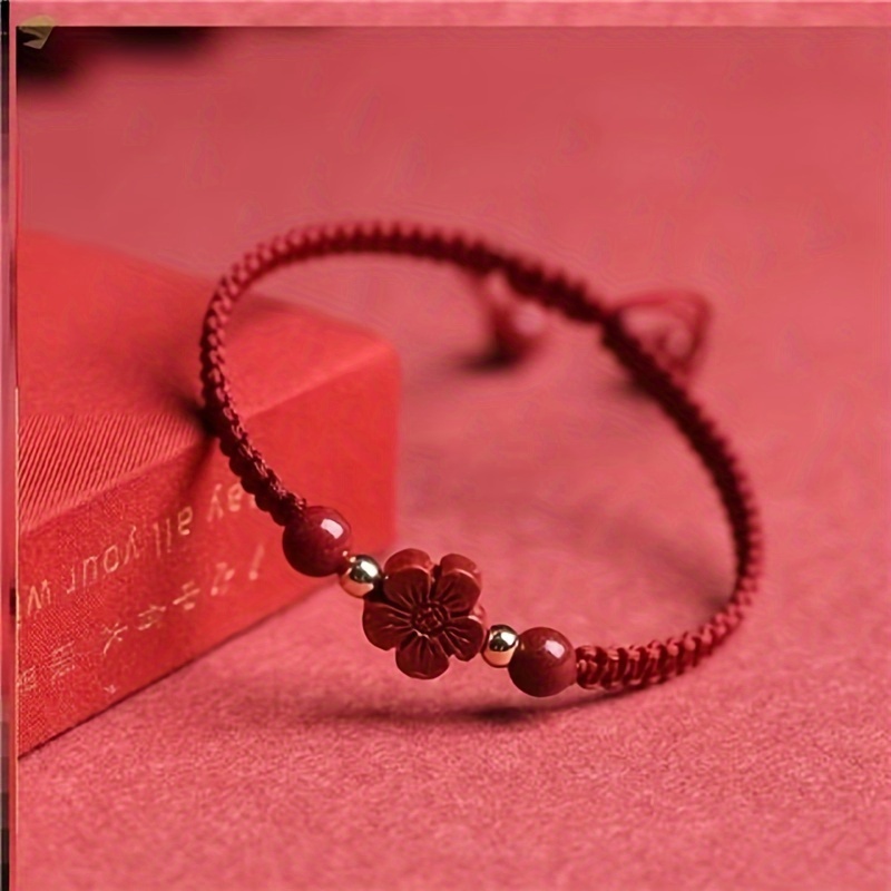 Pulsera trenzada de cordón roj - Red Clover Flower reseña y precio